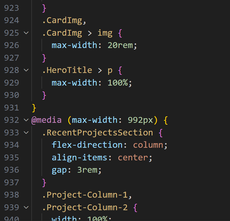 Responsive design implementation. Hand coded media queries