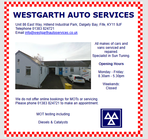 Westgarth Auto Services' old website.